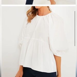 Pomander Place White Puff Sleeve Top